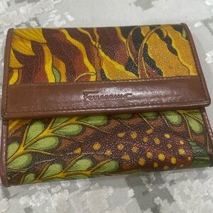 Authentic Salvatore Ferragamo Brown and Multicolor Women's wallet coin purse